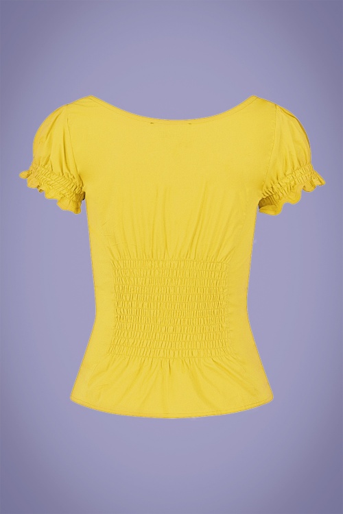 Collectif Clothing - 50s Sofia Gypsy Top in Yellow 3