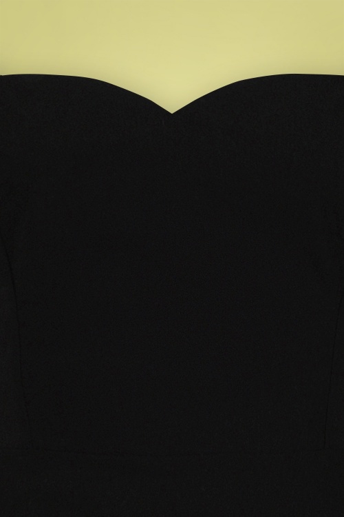 Collectif Clothing - Kristy Plain Swing Dress Années 50 en Noir 4