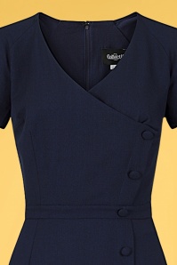 Collectif Clothing - 50s Cherilynn Plain Swing Dress in Navy 3