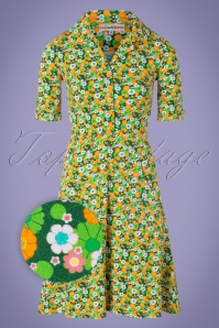 Cissi och Selma - 60s Monica Krasse Dress in Yellow and Green 2