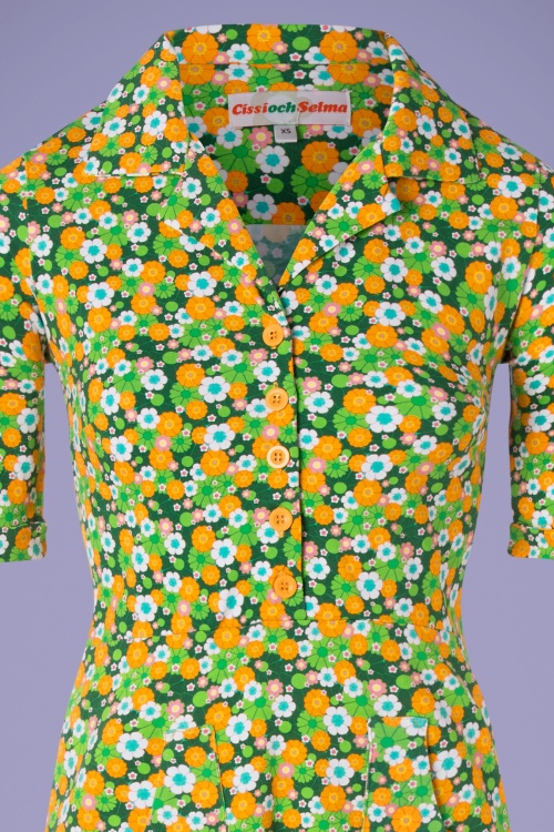 Cissi och Selma - 60s Monica Krasse Dress in Yellow and Green 3