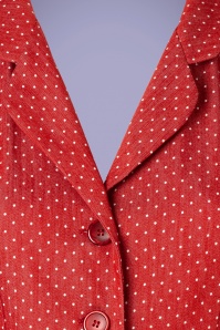 Very Cherry - 40s Classic Dots Jumpsuit in Denim Red 5