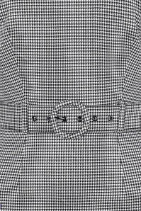 Collectif Clothing - Katya Houndstooth Pencil Dress Années 50 en Noir et Blanc 3