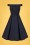 Collectif Clothing - Anastasia Satin Swing Dress Années 50 en Bleu Marine 3