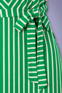 King Louie - Grace Breton Stripe Dress Années 60 en Vert Extrême 4