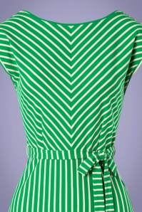 King Louie - Grace Bretons gestreepte jurk in very groen 3