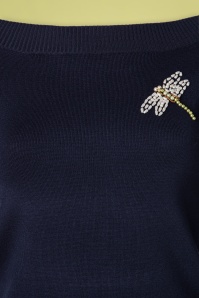Collectif Clothing - 50s Emilia Dragonfly Jumper in Navy 3