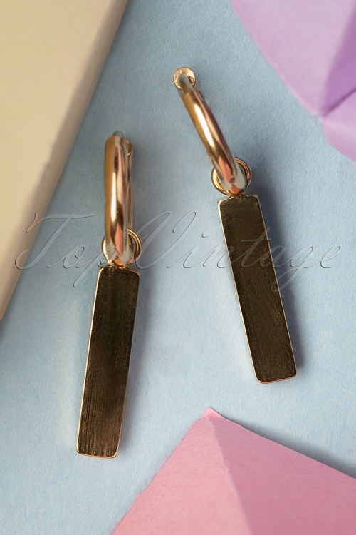 Day&Eve by Go Dutch Label - 50s Crystal Pendant Earrings in Gold Plated 3