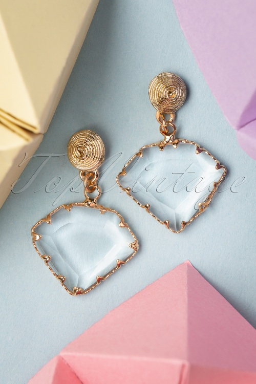 Day&Eve by Go Dutch Label - 20s Frances Crystal Earrings in Gold