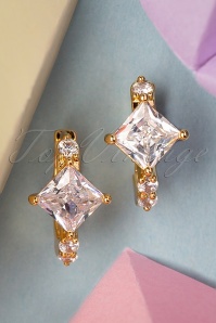 Day&Eve by Go Dutch Label - 50s Crystal Stone Earrings in Gold