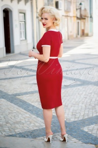 Glamour Bunny - 50s Hazel Pencil Dress in Red 6