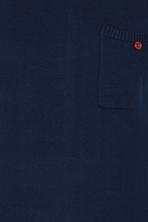 Collectif Clothing - Davina Plain Knitted Top Années 50 en Bleu Marine  4