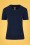 Collectif Clothing - 50s Davina Plain Knitted Top in Navy 2