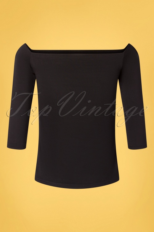 Dolly and Dotty - 50s Gloria Bardot Top in Black