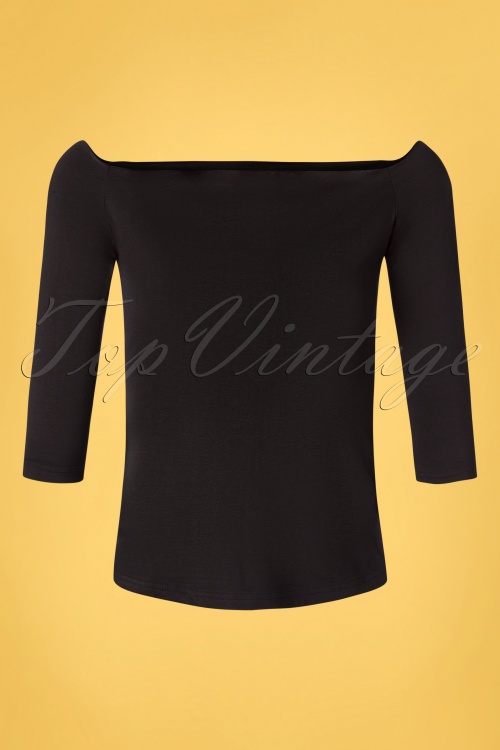 Dolly and Dotty - 50s Gloria Bardot Top in Black 2