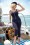 Glamour Bunny - Donna Capri Trousers Années 50 en Bleu Marine 2