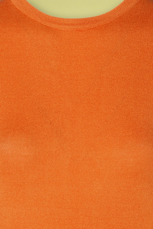 Mak Sweater - Debbie Short Sleeve Sweater Années 50 en Orange Clair 3
