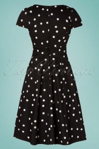 Dolly and Dotty - 50s Claudia Polkadot Swing Dress in Black 5
