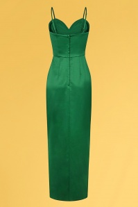 Collectif Clothing - Lya Occasion Maxi Dress Années 50 en Vert Èmeraude  3
