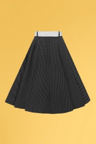 Collectif Clothing - Clair Mini Polka Dot Swing Skirt Années 50 en Noir et Blanc 3