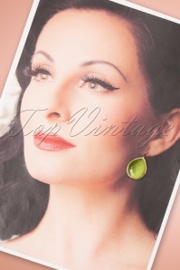 Day&Eve by Go Dutch Label - The Big Drop Earrings Années 50 en Vert Printemps in May Green 2