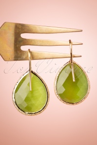 Day&Eve by Go Dutch Label - The Big Drop Earrings Années 50 en Vert Printemps in May Green 4