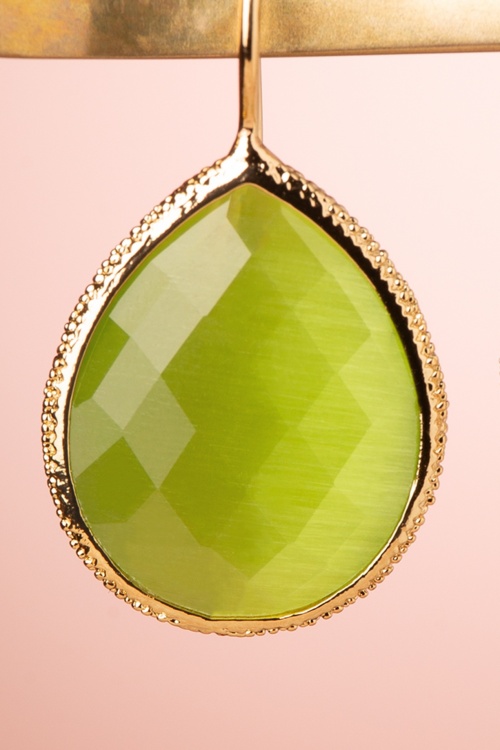 Day&Eve by Go Dutch Label - The Big Drop Earrings Années 50 en Vert Printemps in May Green 3