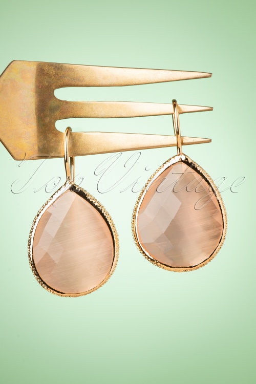 Day&Eve by Go Dutch Label - The Big Drop Earrings Années 50 en Rose Pêche