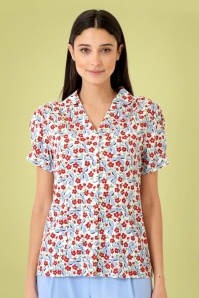 Pretty Vacant - Gaby blouse met bloemenstrikjes in crème 2
