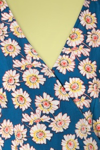 Pretty Vacant - 60s Sabrina Floral Dress in Blue 5