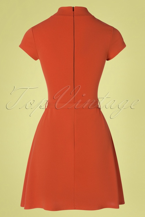 Vintage Chic for Topvintage - Brielle Swing Dress Années 60 en Orange Brique 6