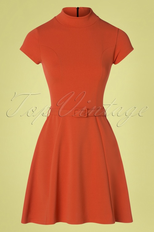 Vintage Chic for Topvintage - Brielle Swing Dress Années 60 en Orange Brique 3
