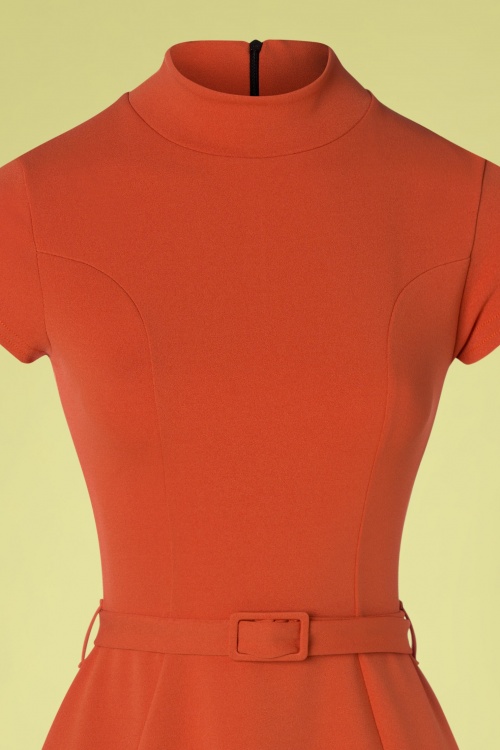 Vintage Chic for Topvintage - Brielle Swing Dress Années 60 en Orange Brique 4