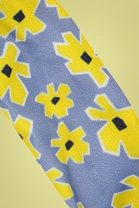 Collectif Clothing - 60s Summer Flower Hair Scarf in Blue and Yellow 3