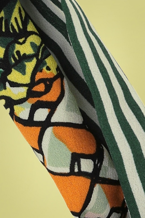 Collectif Clothing - 60s Pineapple Hair Scarf in White and Green 3
