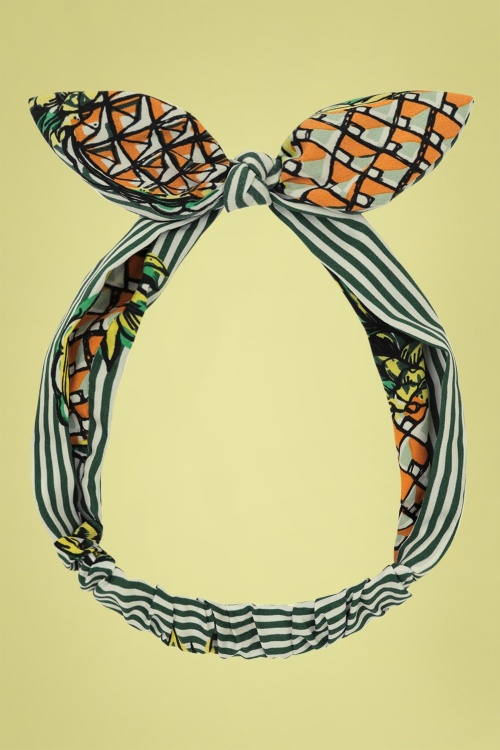 Collectif Clothing - Ananas-Haarschal in Weiß und Grün 2