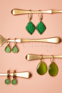 Day&Eve by Go Dutch Label - The Big Drop Earrings Années 50 en Vert Printemps in May Green 5