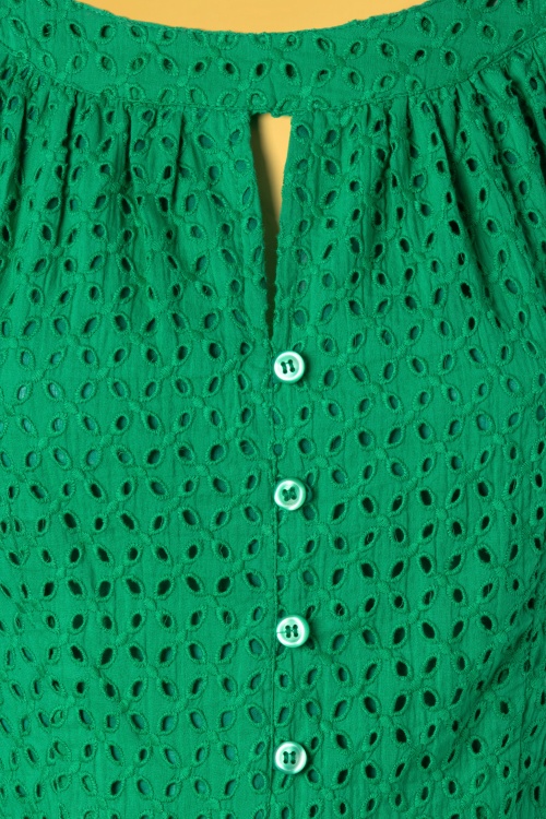 Pretty Vacant - Esme Embroidery Swing Dress Années 60 en Vert 4