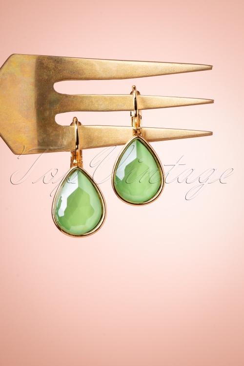 Day&Eve by Go Dutch Label - 50s Like A Drop Earrings in Lime