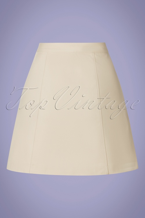 Louche - 60s Neola Twill Mini Skirt in Ecru 3