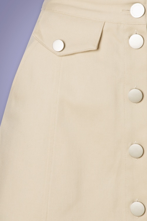 Louche - 60s Neola Twill Mini Skirt in Ecru 4