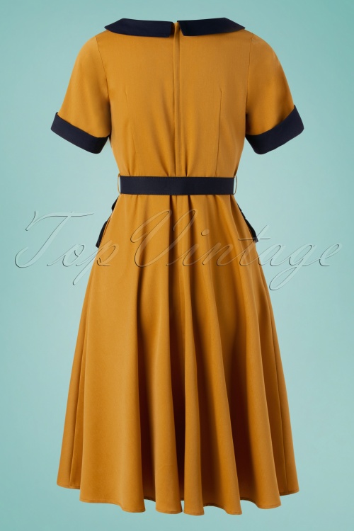 Vixen - Maryann Swing-Kleid in Honiggelb 3