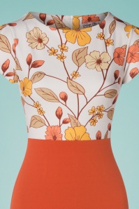 Vintage Chic for Topvintage - 50s Maribelle Pencil Dress in Brick Orange 4