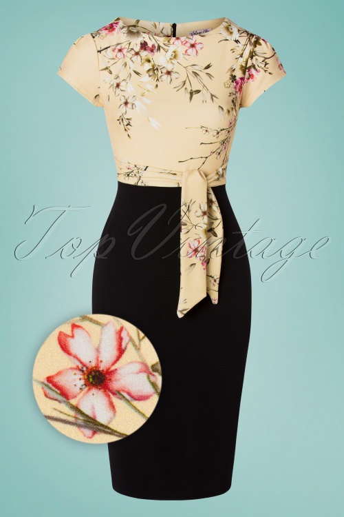 Vintage Chic for Topvintage - 50s Maribelle Pencil Dress in Black 2