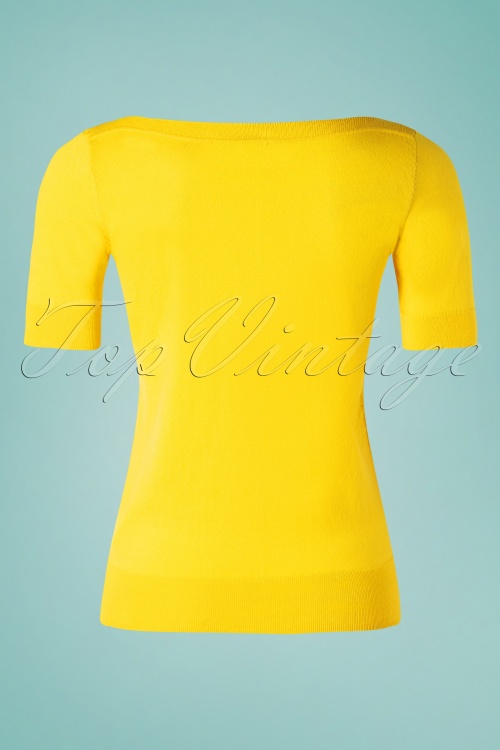 King Louie - 60s Audrey Cottonclub Top in Sunny Yellow 3