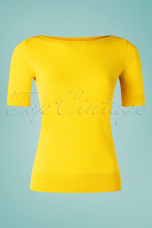 King Louie - 60s Audrey Cottonclub Top in Sunny Yellow 2