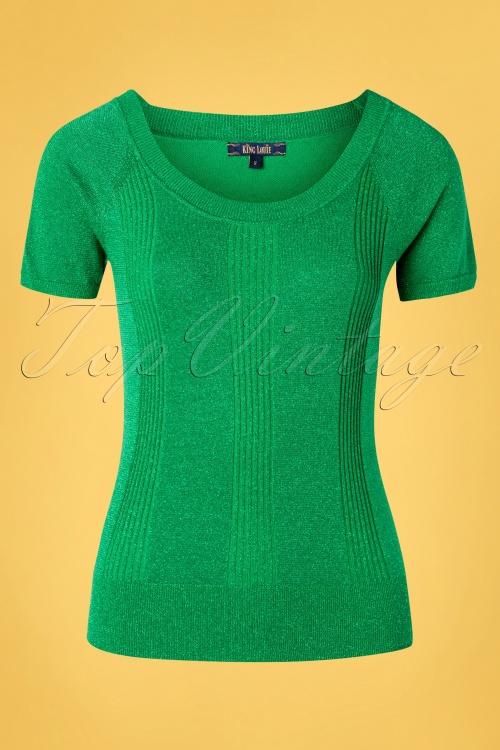 King Louie - 60s Boatneck Lapis Top in Very Green