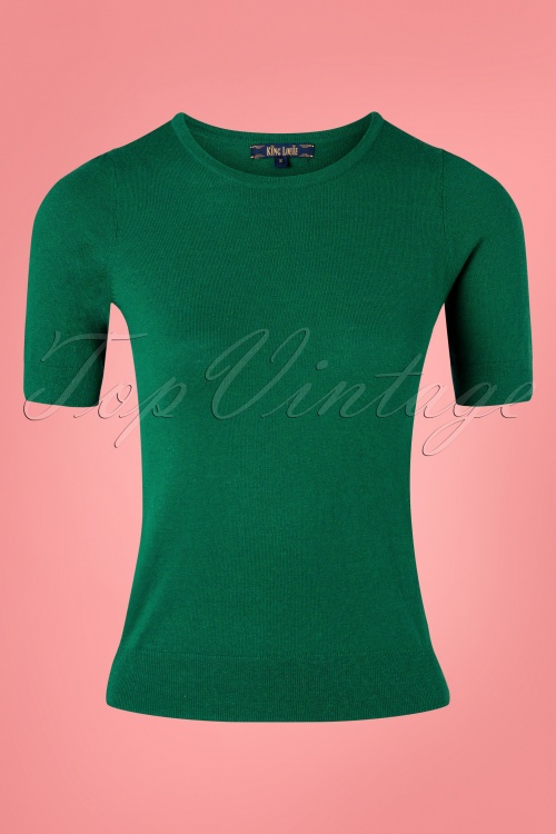 King Louie - 60s Agnes Cocoon Top in Para Green 2