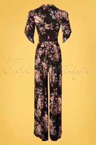 Miss Candyfloss - Giada jumpsuit met bloemenprint  in zwart 4