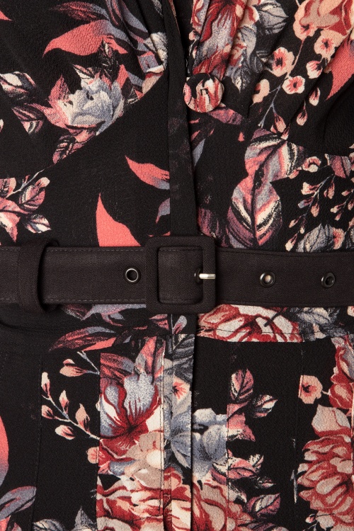 Miss Candyfloss - Giada jumpsuit met bloemenprint  in zwart 3
